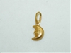 18k Yellow Gold Moon Face Pendant