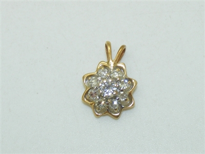 14k Yellow and White Gold Diamond Pendant
