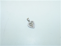 14k White Gold Diamond Heart Pendant