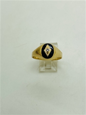 18k Yellow Gold Men's Onyx Ring