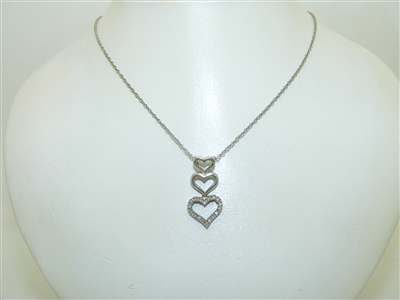 14k White Gold Diamond Heart Necklace