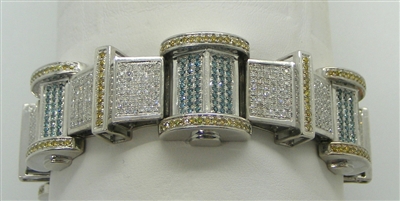 YELLOW, BLUE, & WHITE DIAMOND SECTION BRACELET