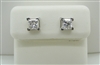 14K WHITE GOLD PRINCESS CUT DIAMOND EARRINGS