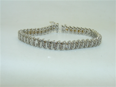 10K White Gold Diamond Tennis Bracelet
