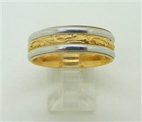 Comfort-Fit Handmade 18k and Platinum Wedding Band Ring