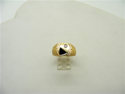 Onyx Diamond Gold Ring