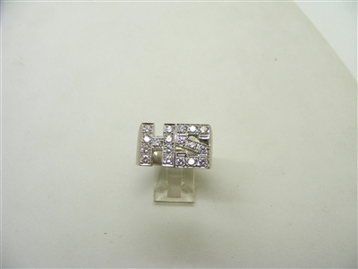 "HS" Initial Diamond Ring