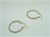 14k Yellow and White Hoop Earrings