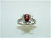 14k White Gold Diamond Garnet Ring