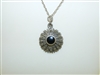 Vintage Sterling Silver Onyx Pendant Necklace