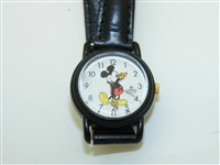 Vintage Lorus Mickey Mouse Watch - Disney - Plastic Casing, with Black straps. White watch face with Mickey Mouse Rotating Arms