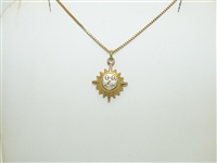 Box Chain Sunny Face Necklace