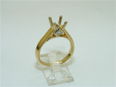 14k Yellow Gold Diamond Open Setting Ring
