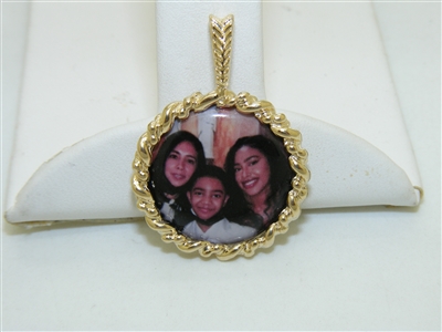 14k Yellow Gold Photo Imaging Pendant