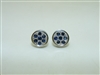 14k White Gold Dark Blue Sapphire Earrings