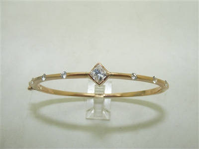 18k Rose Gold Diamond Bangle Bracelet