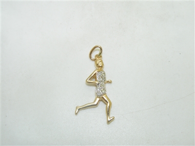 Jogging Person Diamond Pendant