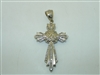 14k White Gold Diamond Cross Pendant