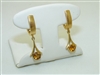 14k Yellow Gold Hanging gold Topaz Earing