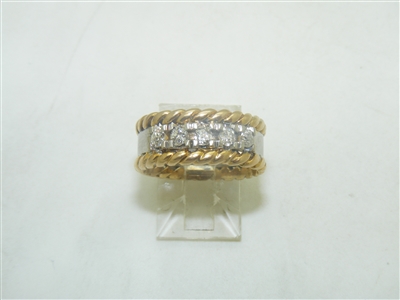 Two Tone 14k Diamond Band