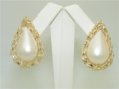 14k Yellow gold Pear Shape Mabe Pearl