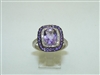 Beautiful Amethyst Diamond Silver Ring