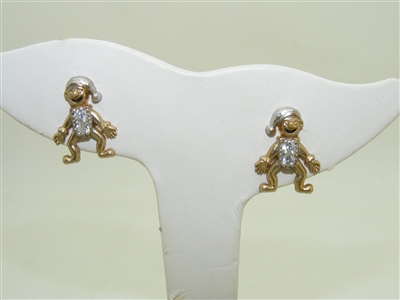 10k Yellow & White Gold Little Boy Earrings