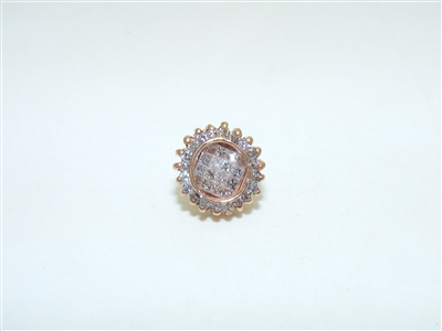 14k Rose Gold Single Diamond Earring