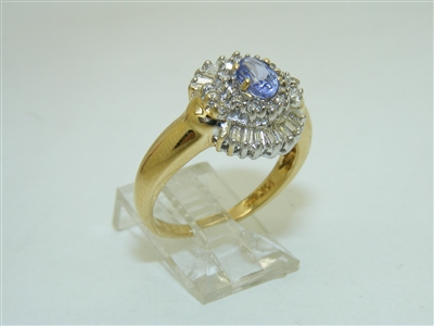 14k Yellow Gold Tanzanite Diamond Ring