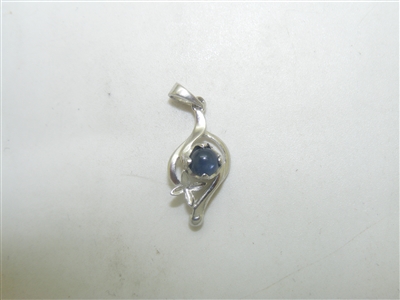 Palladium â€‹Sapphire Cabochon Pendant