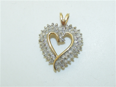 10k Yellow Gold Diamond Heart Pendant