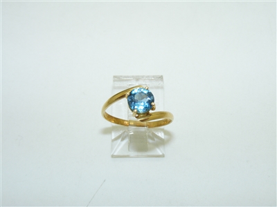 18k Yellow Gold London Blue Stone Ring