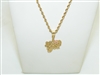 14k Yellow Gold "I Love You" Necklace Pendant