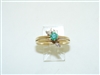 14k Yellow Gold Diamond Emerald Ring