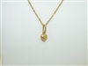 10k Yellow Gold Fancy Rope Chain and Heart Pendant