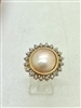 14k Yellow Gold Diamond Mabe Pearl Ring