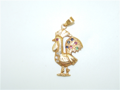 18k Yellow Gold Roster Pendant