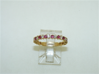 14k Yellow gold Ruby and Diamond Ring