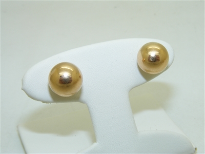 14k Yellow Gold Round Ball Earring