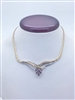 14k Yellow and White Gold Ruby and Diamond Necklace