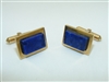 14k Yellow Gold Lapis Azul Cuff links