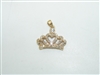 14k Yellow gold Diamond Crown Pendant