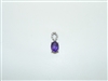 14k White Gold Amethyst Diamond Pendant