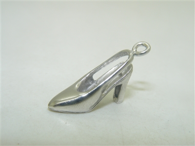 White Gold High Heel Shoe Pendant