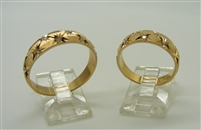 14 K Yellow Gold Star Designed Woman's & Mens Rings (Set)