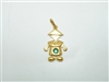 18k Yellow Gold Natural Round Emerald Pendant