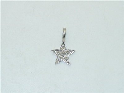 14k White Gold Star Diamond Pendant