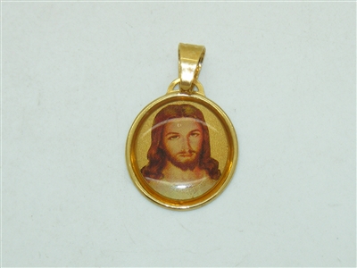 18k Yellow Gold Jesus Pendant