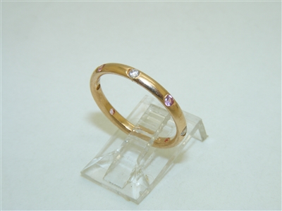 18k Yellow Gold Diamond and Natural Pink Sapphire