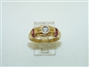 14k Yellow Gold Diamond and Ruby Ring